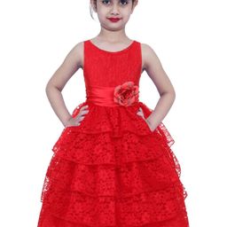 Shahina Fashion Girls Net & Satin Maxi Dress-picture-29