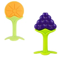 Kalra Magic Kids Pack of 2 Yellow & Green BPA-Free Fruit Shaper Small Teethers-picture-42