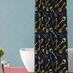 ArtzFolio Black & Blue Conversational Printed Waterproof Shower Curtains-image-86