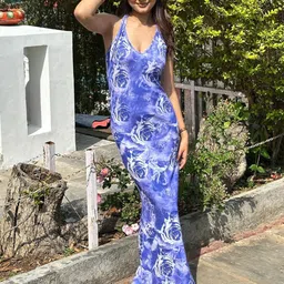 BAESD Women Floral Printed V-Neck Bodycon Dress-image-76