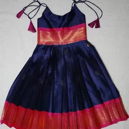 Little Love Kids Couture Blue Silk Dresses-picture-34