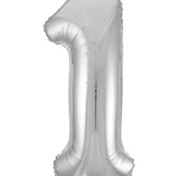 Party Anthem 1 Number Silver foil Balloon - 16 inches-image-78