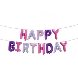 Syga Happy Birthday Foil Balloons Matte Purple - Pack of 16-16