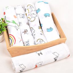 Mom's Home Cotton Soft Baby Muslin Swaddle Multi Print Pack of 5 - Multicolor-image-39