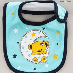 Babyhug Bib Velcro Closure Teddy Patch - Blue-image-61