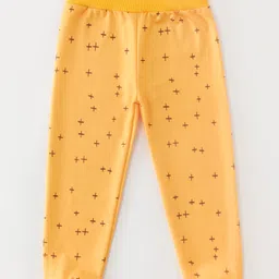 Kookie Kids Full Length Lounge Pant Cross Print - Yellow-picture-34