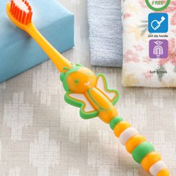 Babyhug Ultra Soft Bristles Bee Design Toothbrush - Green Yellow-image-62