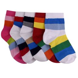 Footprints Organic Cotton Striped Socks Pack Of 5 Pairs - Multicolor-image-13