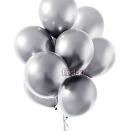 Fiddlerz Latex Chrome Balloons with Pump Silver - Pack of 50-image-15