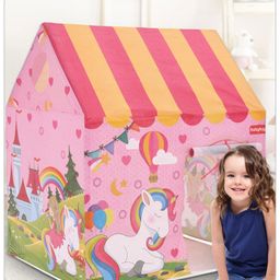 Babyhug Playtime Unicorn Foldable Tent House - Pink-1