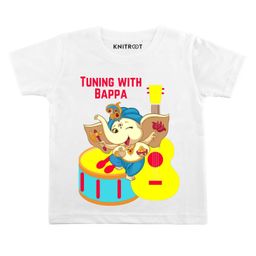 KNITROOT Tunning With Bappa Print Half Sleeves Tee - White-image-32