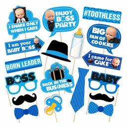 Zyozi Boss Baby Themed Birthday Photo Booth Props Blue - 18 pieces-image-97