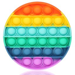 FunBlast Round Shape Pop Bubble Stress Relieving Silicone Pop It Fidget Toy - Multicolor-8
