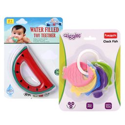 Toes2Nose Watermelon Shape Water Filled Toy Teether - Multicolour & Giggles - Clack Fish Teether-image-8