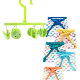 Babyhug U Shape Reusable Printed Cloth Nappy Set Lace Medium Pack Of 5 & hanger with 6 clips-3