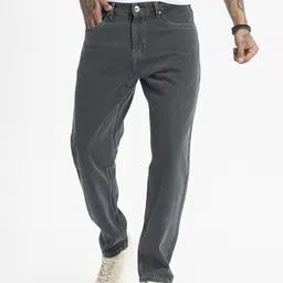 Snitch Men Loose Relaxed Fit Low Distress Stretchable Jeans-image-93