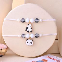 Ascension Kids Set Of 2 Cute Panda Rakhi With Fridge Magnet & Roli Tilak-16
