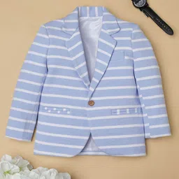 Ridokidz Boys Striped Single Breasted Blazer-image-57