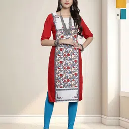 HERE&NOW Selection Of 3 Floral Printed Round Neck Straight Kurtas-80