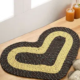 FINE TEX WORLD Black & Yellow Heart-Shaped Soft & Thick Anti-Skid Doormat-16