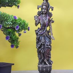 Craftlayout Bronze-Toned Radha Rani Religious Idol Showpiece-49