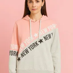 Austin wood Women Colourblocked Hooded Sweatshirt-picture-4