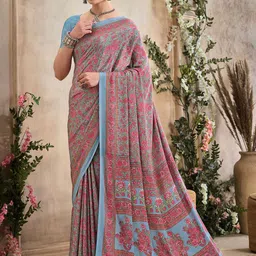 KALINI Floral Poly Crepe Saree-picture-9