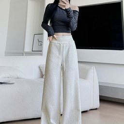 Outzidr Women High-Rise Baggy Wide Leg Trousers-image-58