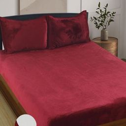 MORADO Maroon 260 TC Queen Bedsheet with 2 Pillow Covers-image-39