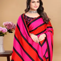 Anouk Striped Satin Saree-image-52