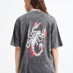 RHINO CULT Graphic Printed Drop-Shoulder Sleeves Round Neck Cotton Oversized T-shirt-image-84