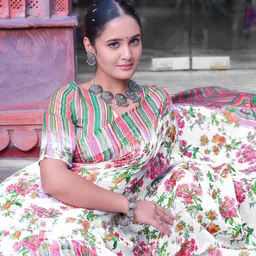 Sidhidata Floral Block Print Saree image 2