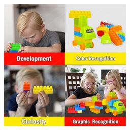 FunBlast Building Blocks Set With Wheels Multicolour - 50 Pieces image 2