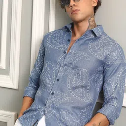 Campus Sutra Men Comfort Spread Collar Abstract Printed Casual Shirt-picture-32