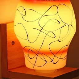 Somil Premium Designer Glass Wall / Night Lamp Elegant & Stylish Dcor Accent for Modern Interiors, color- Brown, White, Black, Size:- 22.5 X 25 X 27.5 CM-image-60