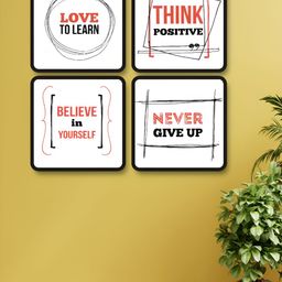 Livin'luxe White & Red Set of 4 Piece MDF Other Wall Paintings-picture-14
