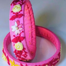 TheYUGO Set Of 2 Artificial Beaded Embroidered Bangles image 4