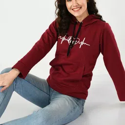 Brainbees Women Graphic Printed Hooded Pullover Sweatshirt-picture-45