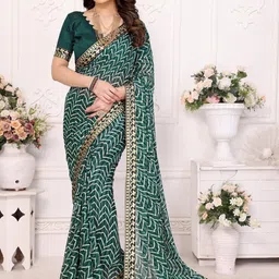 KALINI Poly Georgette Half and Half Saree-36