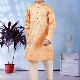 Pehanaava Boys Printed Regular Kurta with Pyjamas image 4