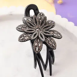 Silvermerc Designs Women Embellished Flower Claw Clip-34