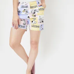 max Women Abstract Printed Cotton Fashion Shorts-image-100
