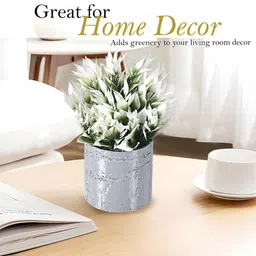 Kuber Industries Grey 8 Pieces Artificial Flower With Pot image 4