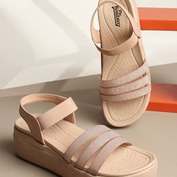 The Roadster Lifestyle Co. Women Solid Regular Open Toe Flatform Heels-8