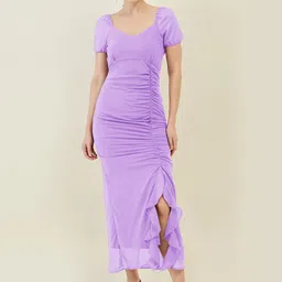 aayu Puff Sleeve Ruffled Georgette Maxi Dress-image-81