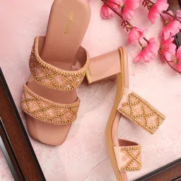 Anouk Embellished Ethnic Block Heel Sandal-16