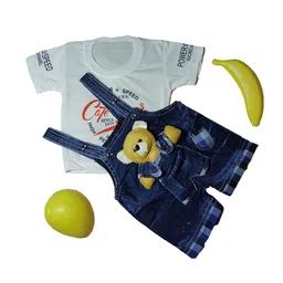 SHREEVASA Kids Printed T-shirt with Dungarees-10