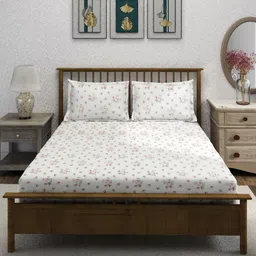 SWAYAM Pink & White Printed King Bedsheet Bedsheet Sets - 2.74 m x 2.74 m-image-8