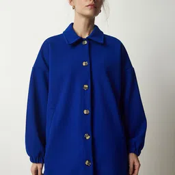 Happiness istanbul Women Longline Tailored Jacket with Embroidered-81