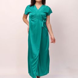 CHUI MUI Pack of 2 Satin Maxi Nightdress with Robe-image-21